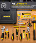 daimann set attrezzi da lavoro 158 pezzi con valigetta cricchetto martello e pinze ad impugnatura ergonomica ean 8056590070444