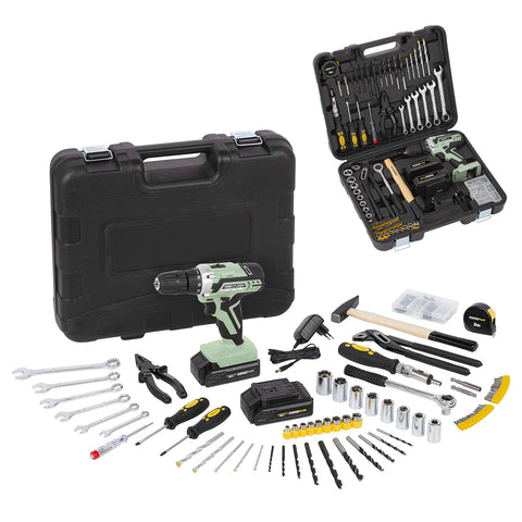 Trapano Avvitatore 12v Con Batteria 1300 Mah Con Valigetta E 135 Accessori