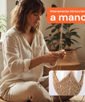 avilia set 2 portavasi in macrame intrecciato a mano con ganci a s ean 8056819053371