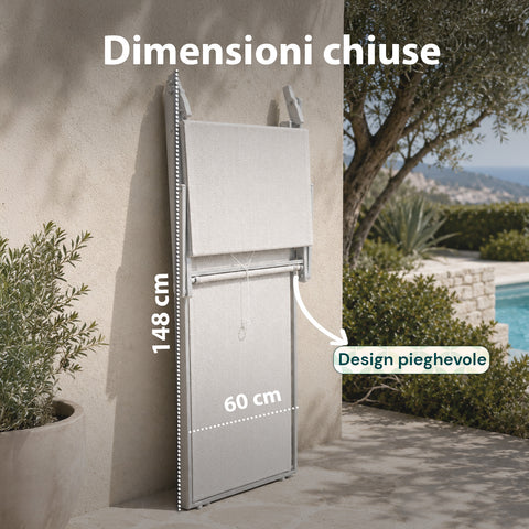 zendea lettino prendisole pieghevole in alluminio e textilene con tettuccio parasole 360 schienale reclinabile e portata 150kg ean 8056819032680