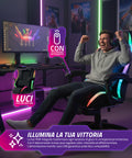 nexor sedia gaming reclinabile con poggiapiedi estraibile cuscino lombare e poggiatesta ean 8052879011771