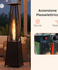 wintem stufa a gas da esterno a piramide con termostato regolabile 12kw ean 8052286432091