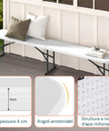 zendea panca pieghevole bianco 180x28x44cm modello stilo da giardino o casa ean 8050030810607