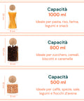 avilia barattoli in vetro con tappo in sughero da 1000 800 e 500 ml resistenti ean 8056819053555