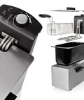 tristar friggitrice 3l in acciaio inox 2000w con termostato 130 190c argento ean 8713016083739