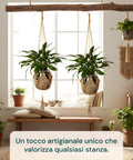 avilia set 2 portavasi in macrame intrecciato a mano con ganci a s ean 8056819053371