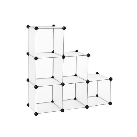 Libreria a Cubi Componibili 6 Ripiani 30x30x30cm per Casa Studio Ufficio. EAN 8056819050219.