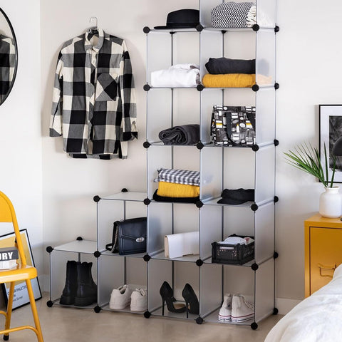 Libreria a Cubi Componibili 6 Ripiani Resistente ed Elegante