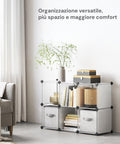 Libreria a Cubi Componibili 6 Ripiani 30x30x30cm per Casa Studio Ufficio. EAN 8056819050219.
