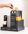 Avilia Organizer Porta Capsule Porta Cialde 9 Scomparti e 2 Cassetti Multiuso Nero Ean 8056819050097
