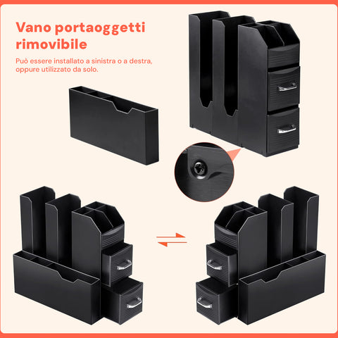 Avilia Organizer Porta Capsule Porta Cialde 9 Scomparti e 2 Cassetti Multiuso Nero Ean 8056819050097