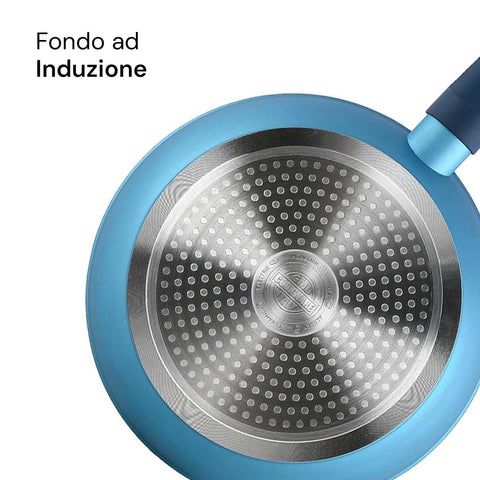 Avilia Padelle Antiaderenti Gaia Alluminio Blu con Fondo a Induzione Set 3 Pezzi 18-22-26cm con Manico Ergonomico Ean-8056819042856