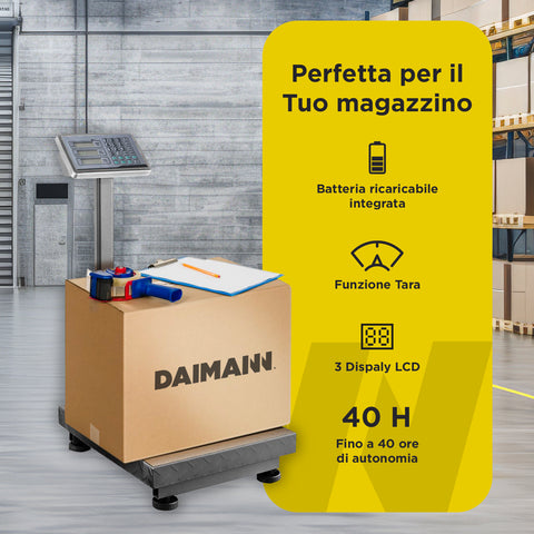 Confronto bilancia Daimann con display a 3 zone, tastierino numerico e design pieghevole vs bilancia tradizionale senza display