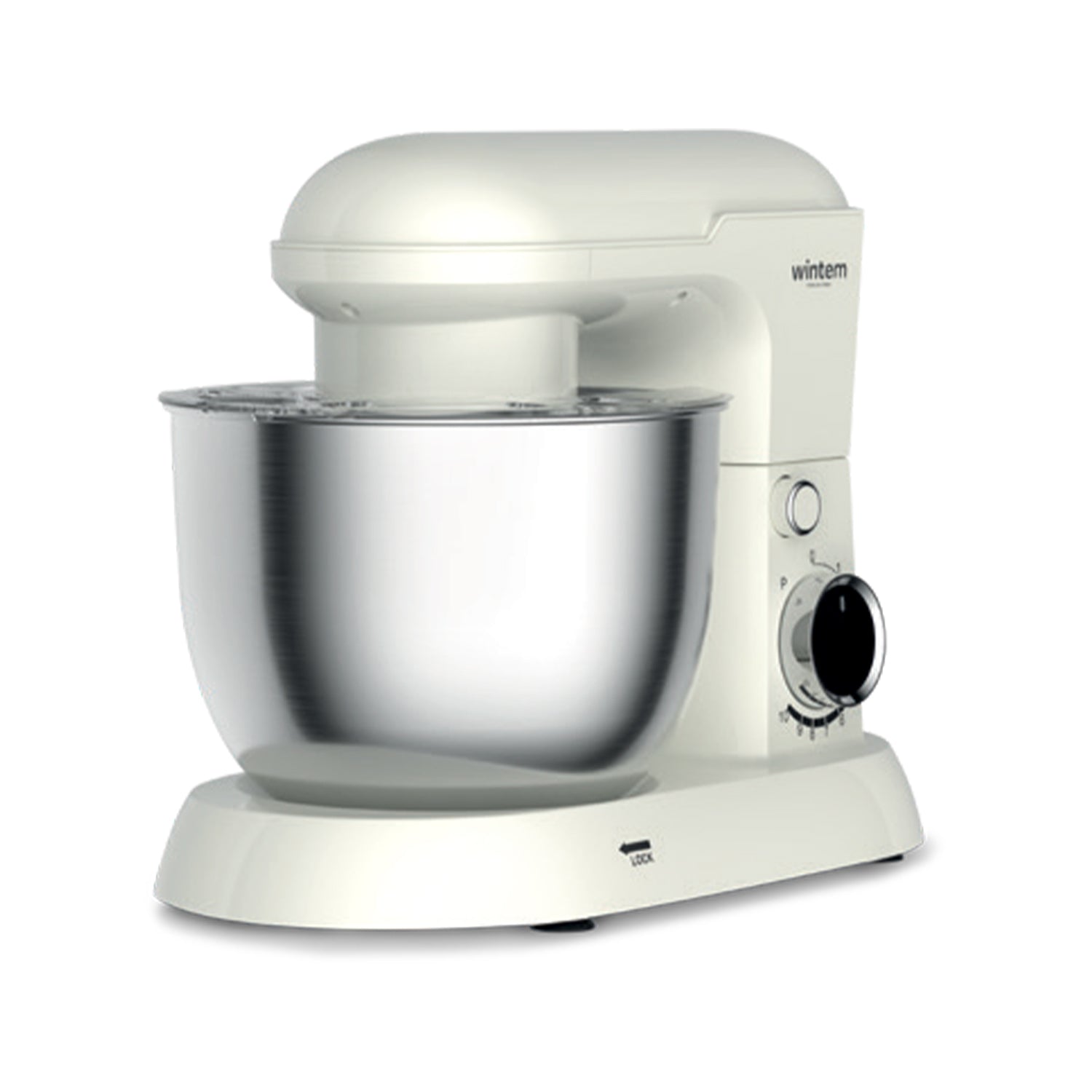 Planetaria Wintem 1500W ciotola 5L bianca elegante, design moderno per cucina, robot da cucina multifunzione con controlli analogici