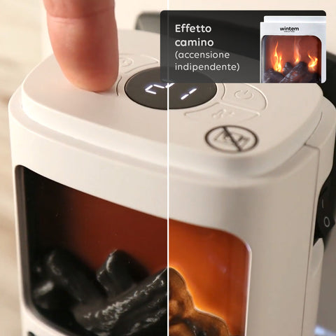 Wintem Stufetta Elettrica da Parete 400W Effetto Camino, Display , Timer con Design Compatto e Temperatura Regolabile Ean-8052286431247