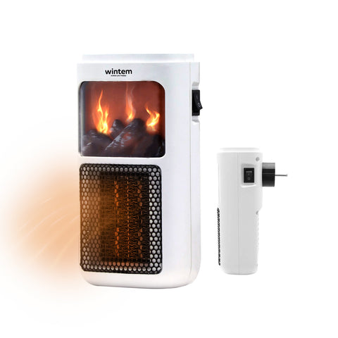 Wintem Stufetta Elettrica da Parete 400W Effetto Camino, Display , Timer con Design Compatto e Temperatura Regolabile Ean-8052286431247