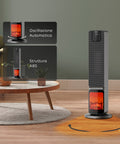 Wintem Termoventilatore a Colonna Aspen Stufa Elettrica 2000W Oscillante Effetto Camino con APP Tuya, LED Display, Telecomando, Funazione ECO e Timer Ean-8052286431346