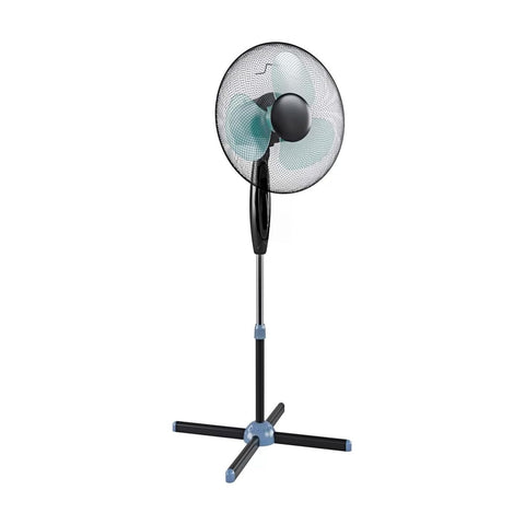 Ventilatore a piantana Wintem 50W con pale 40cm, altezza regolabile 100-130cm e base a croce stabile per massima sicurezza