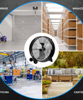 Ventilatore Industriale da Terra 240W 3 Pale in Metallo e 3 Velocità Portatile Nero -DCG-Ean-8052780963299