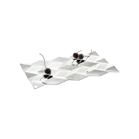 Centrotavola In Acciaio Inox Silver 38x23,5cm
