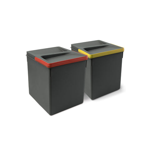 Set 2 Pattumiere Raccolta Differenziata Per Cassetti 26cm 15l
