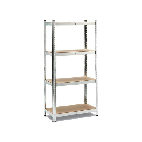 Scaffale Con 4 Ripiani Incastro Metallo E Mdf