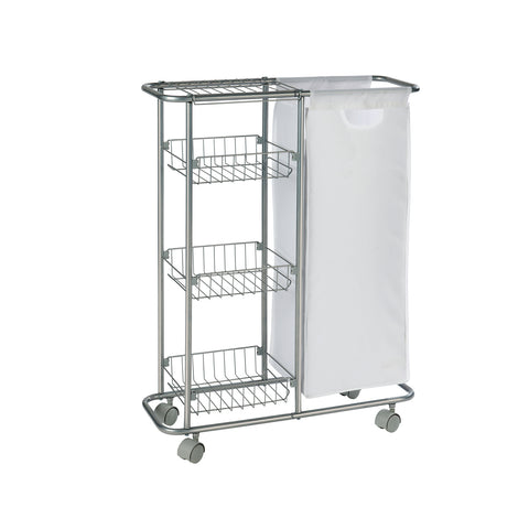 Carrello Da Cucina Slim A 3 Ripiani Con Sacca