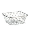 Cesto Portafrutta Quadrato in Metallo Cromato 25x25x10 cm Argento