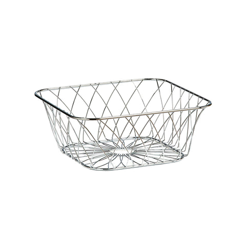 Portafrutta da Cucina Quadrato in Metallo Cromato Elegante e Pratico