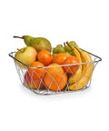 Portafrutta da Cucina Quadrato in Metallo Cromato Elegante e Pratico
